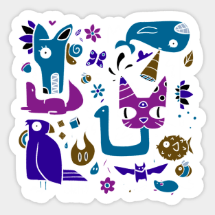 Night Creature Collage Sticker